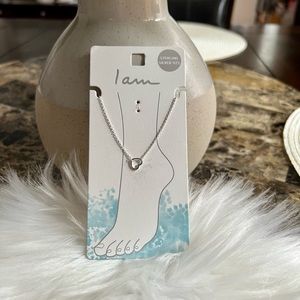 I Am Heart Anklet Foot Bracelet Sterling Silver 925